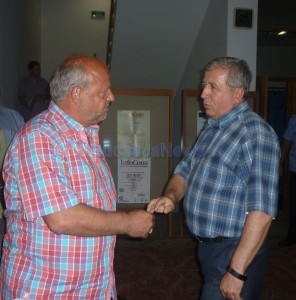 Aurel Olărean și prefectul Constantin Harasim